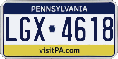 PA license plate LGX4618