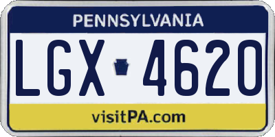 PA license plate LGX4620