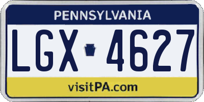 PA license plate LGX4627