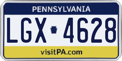 PA license plate LGX4628