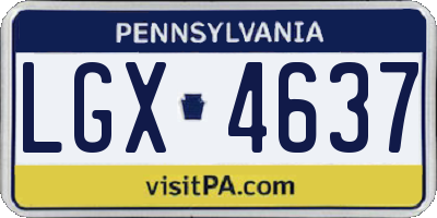 PA license plate LGX4637