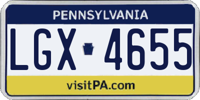 PA license plate LGX4655