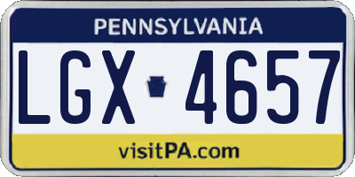 PA license plate LGX4657