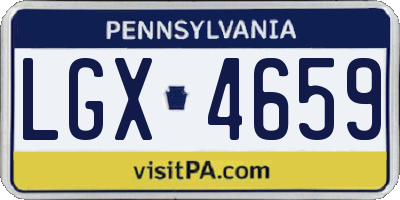 PA license plate LGX4659