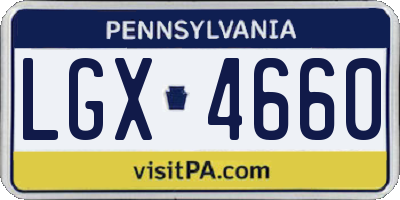 PA license plate LGX4660