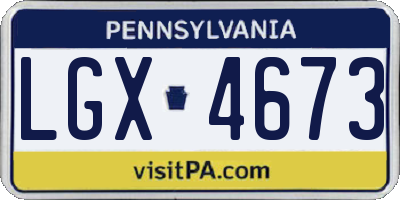 PA license plate LGX4673