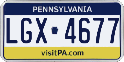 PA license plate LGX4677