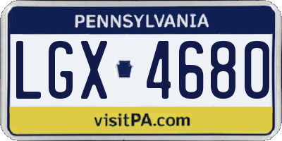 PA license plate LGX4680