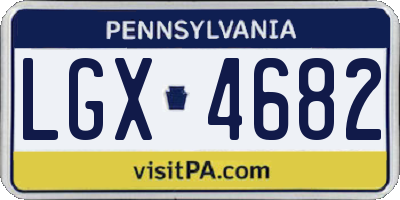 PA license plate LGX4682
