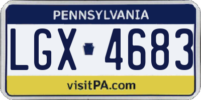 PA license plate LGX4683