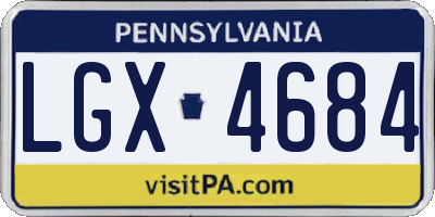 PA license plate LGX4684