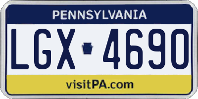 PA license plate LGX4690