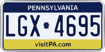 PA license plate LGX4695