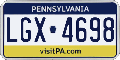 PA license plate LGX4698