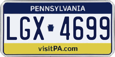 PA license plate LGX4699