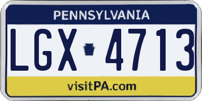 PA license plate LGX4713