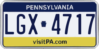PA license plate LGX4717