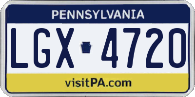 PA license plate LGX4720
