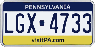 PA license plate LGX4733