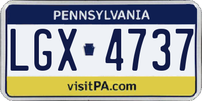 PA license plate LGX4737