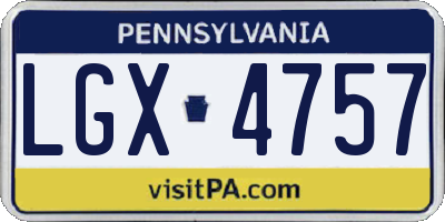 PA license plate LGX4757