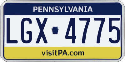 PA license plate LGX4775
