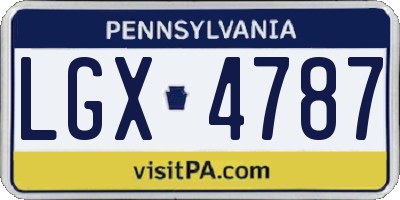 PA license plate LGX4787
