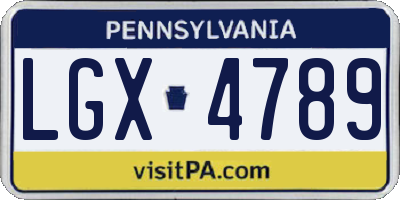 PA license plate LGX4789