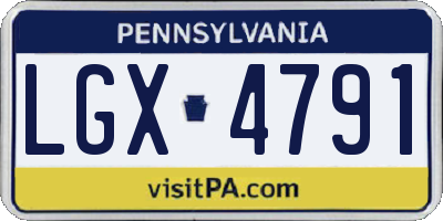 PA license plate LGX4791