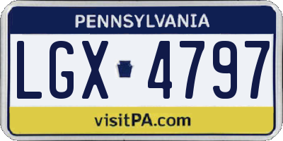 PA license plate LGX4797