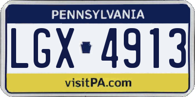 PA license plate LGX4913
