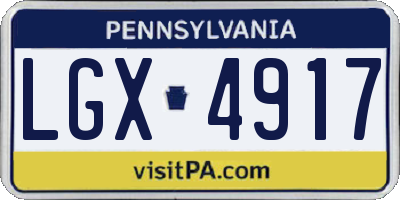 PA license plate LGX4917