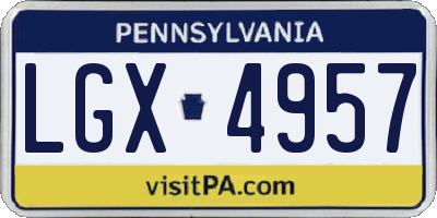 PA license plate LGX4957