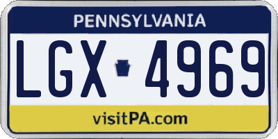 PA license plate LGX4969