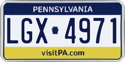 PA license plate LGX4971