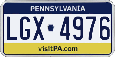 PA license plate LGX4976