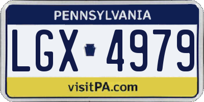 PA license plate LGX4979