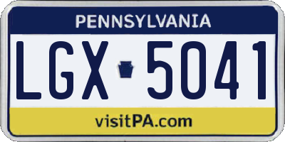 PA license plate LGX5041