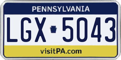 PA license plate LGX5043