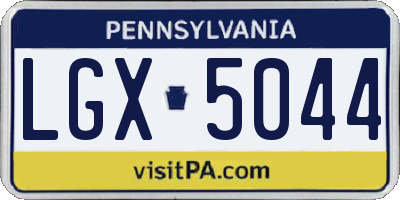PA license plate LGX5044