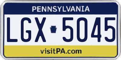 PA license plate LGX5045
