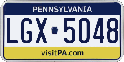 PA license plate LGX5048