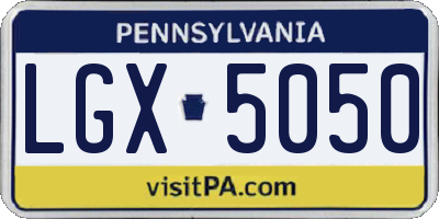 PA license plate LGX5050