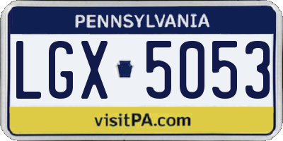 PA license plate LGX5053