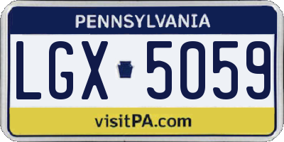 PA license plate LGX5059
