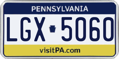 PA license plate LGX5060