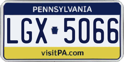 PA license plate LGX5066