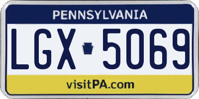 PA license plate LGX5069