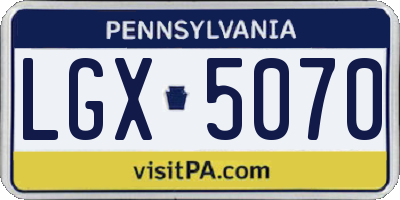 PA license plate LGX5070