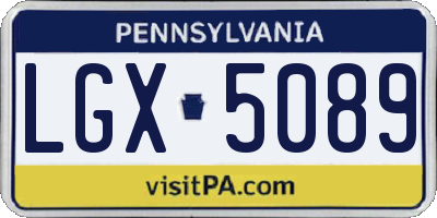 PA license plate LGX5089